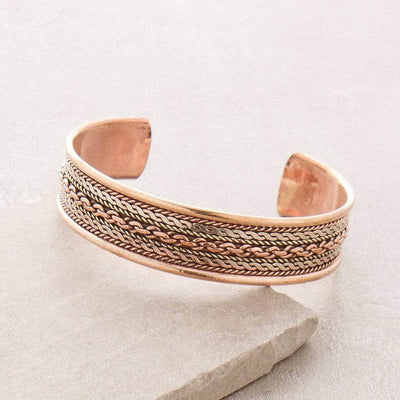 View Tibetan Handcrafted Twisted Copper Healing Bracelet